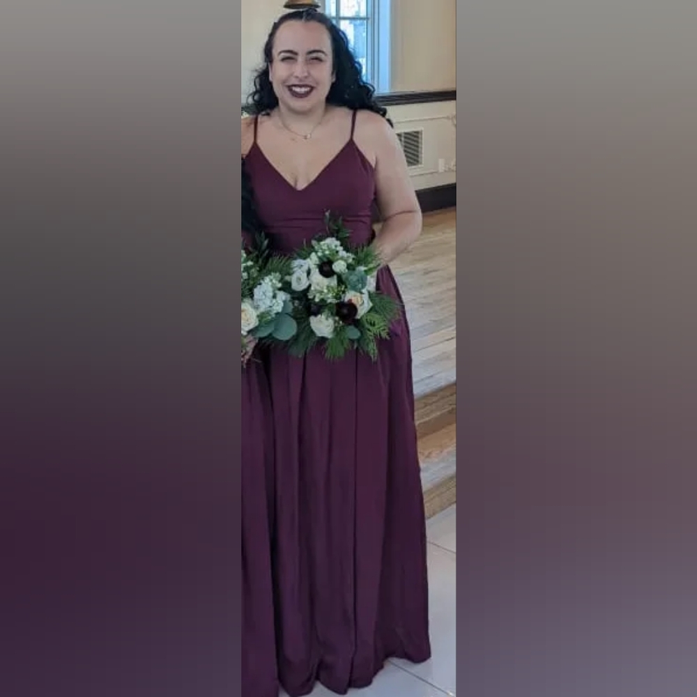 Wine Celebrate David's Bridal Bridesmaid Dress